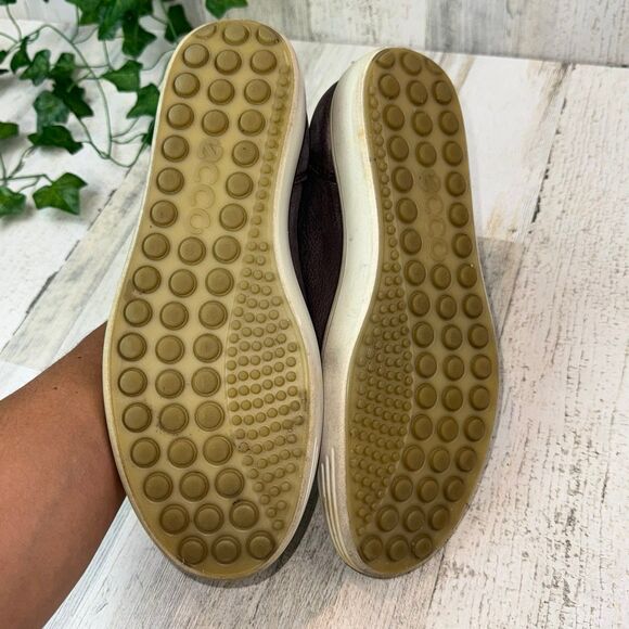 Ecco Soft Low Cut Zip Booties Sneakers Brown Women Size 7 - Picture 7 of 7